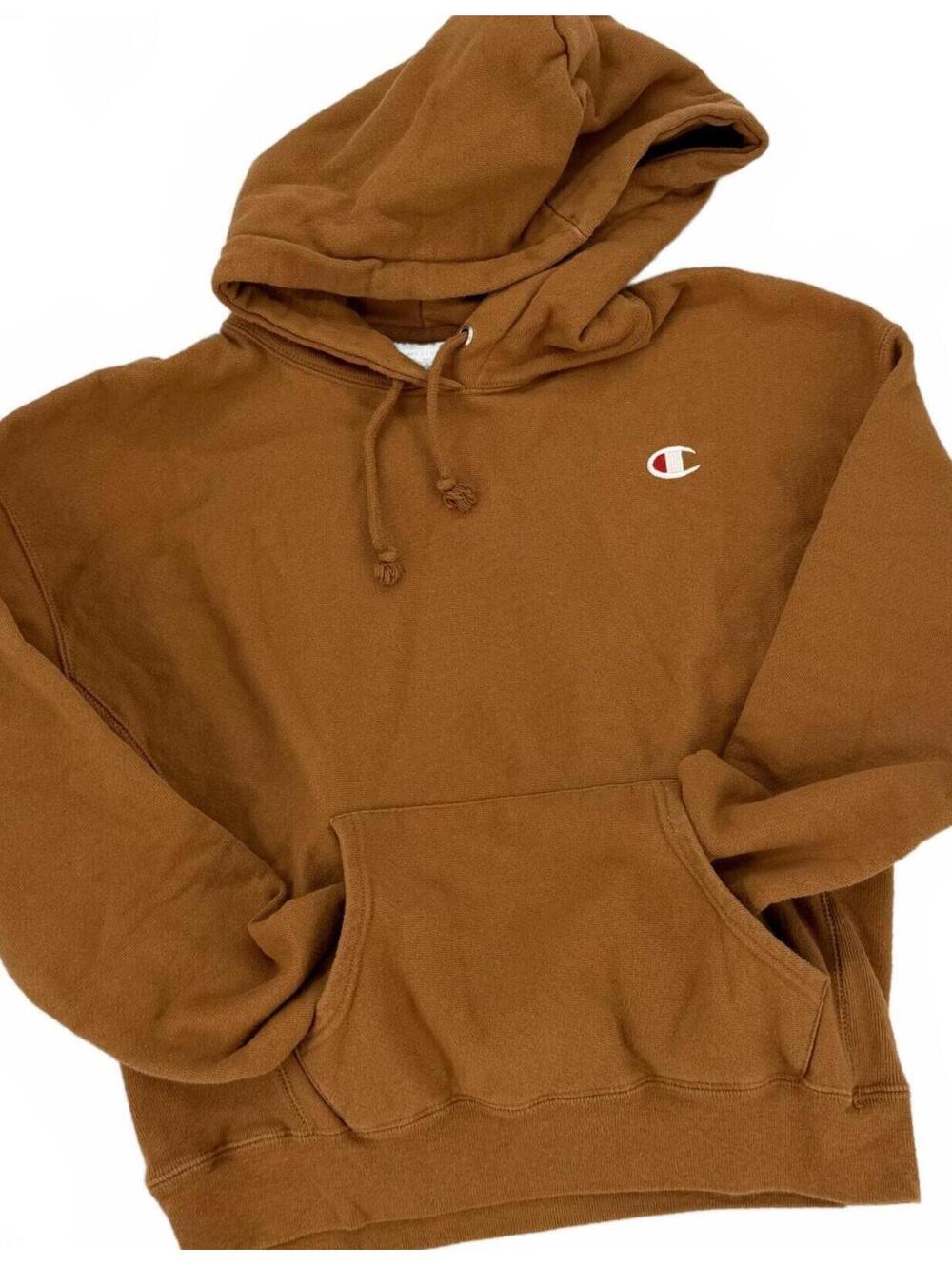 90s Champion Hoodie Medium Brown Reverse Weave Soft Vintage Streetwear